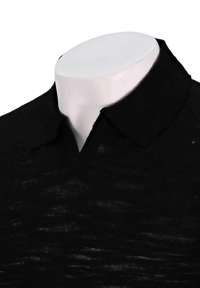 John Varvatos Slub Polo, BLACK