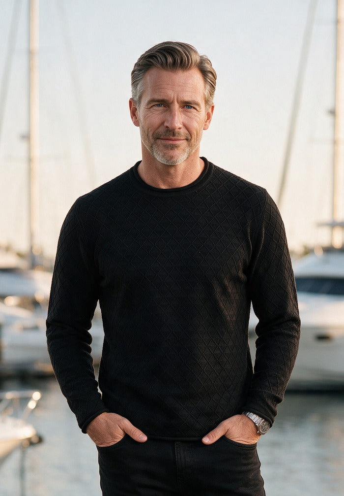 John Varvatos L/S Crew, Black – view 2