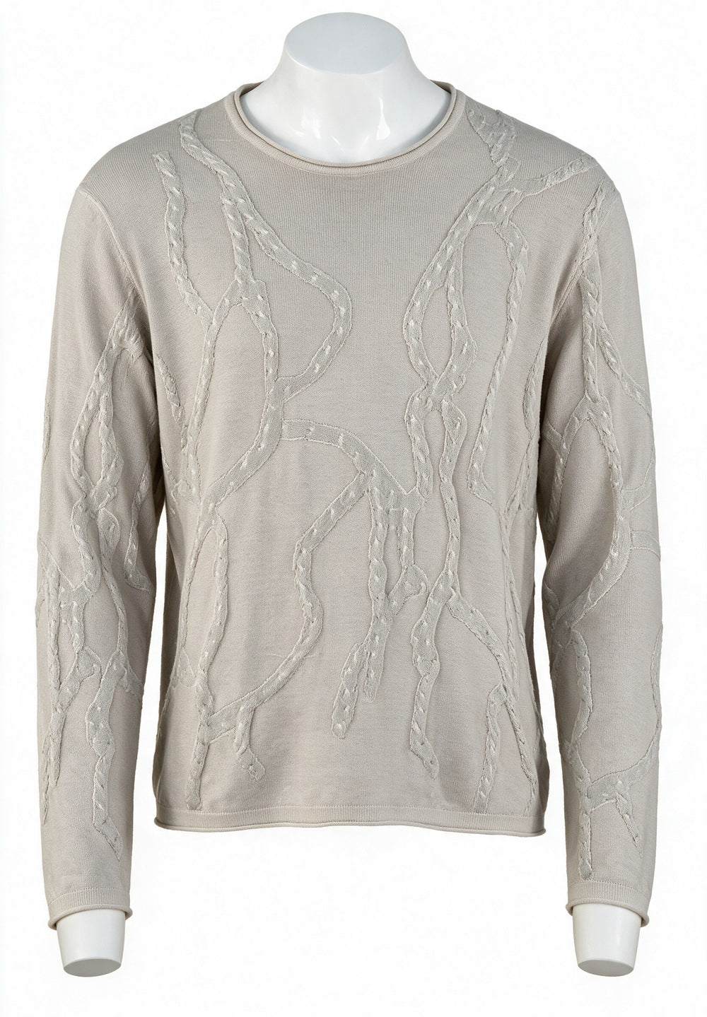 John Varvatos Addison Cable Crewneck Sweater, Pavement | Mondo Uomo Naples FL