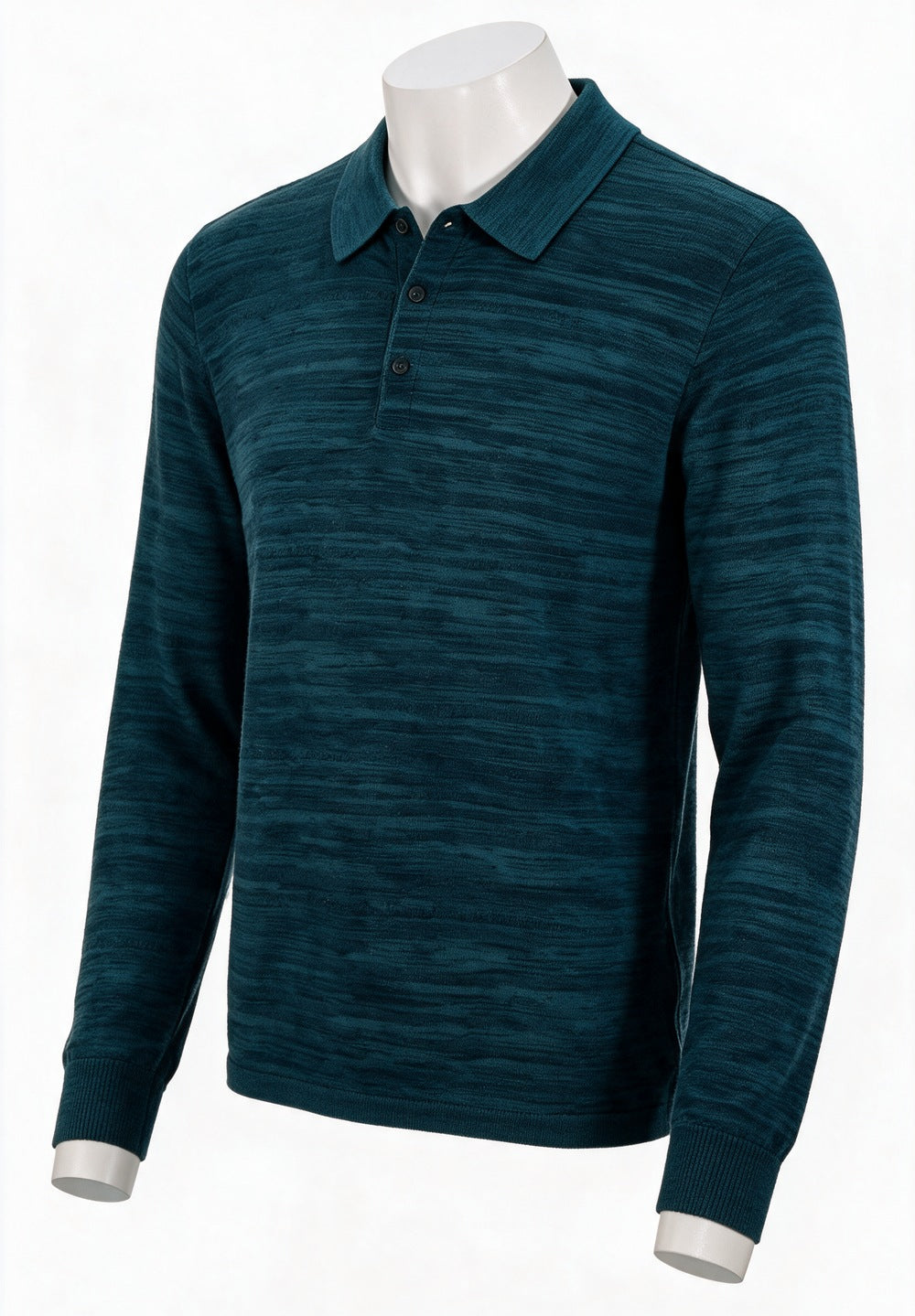 John Varvatos Hughs Marl Stitch Polo, Oiled Blue – side view