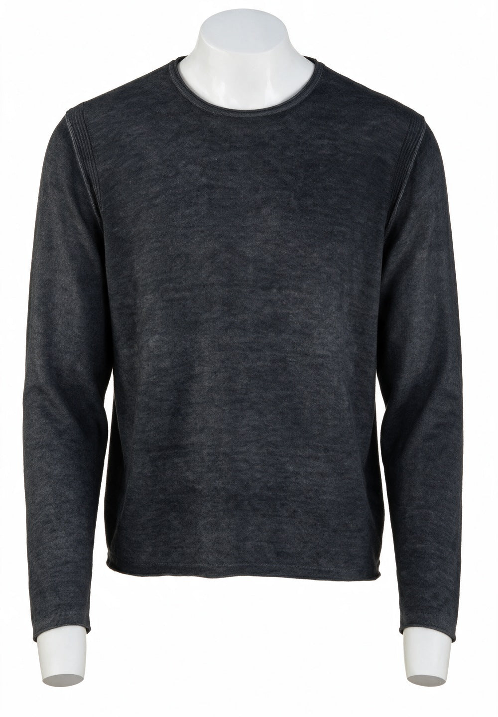 John Varvatos Pete Silk Cashmere Reverse Print Crewneck, Light Grey | Mondo Uomo Naples FL