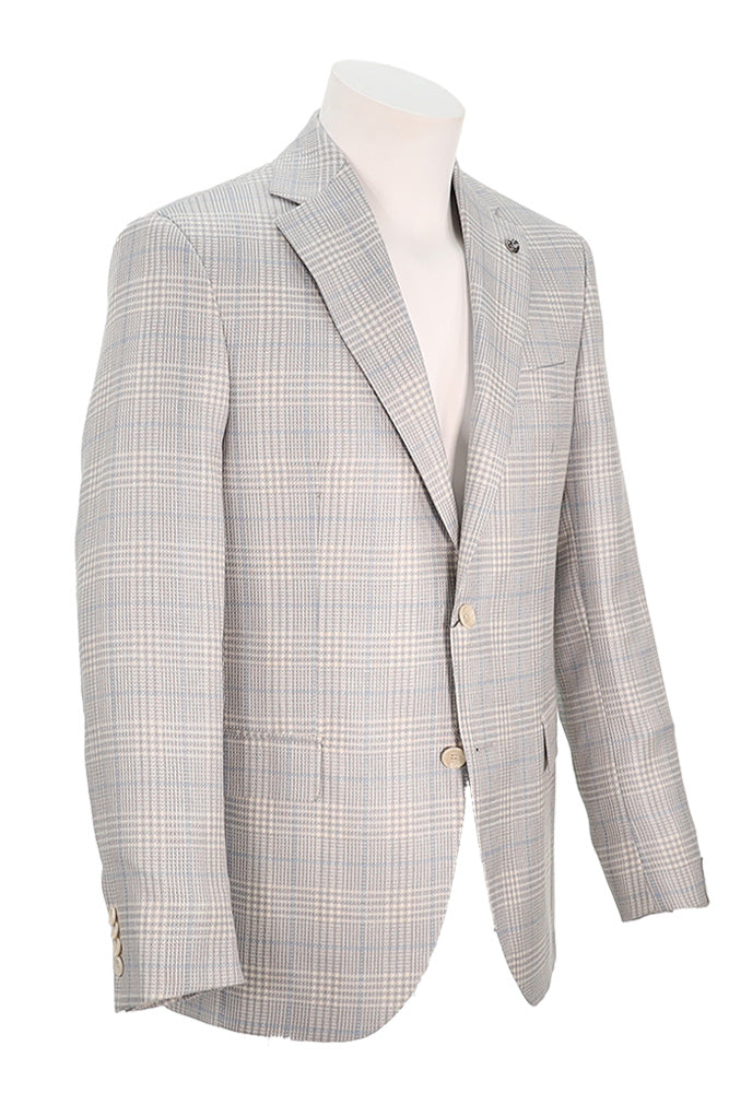 Jack Victor Men's Conway Model Sport Coat In Light Grey Anlged View - Mondo Uomo