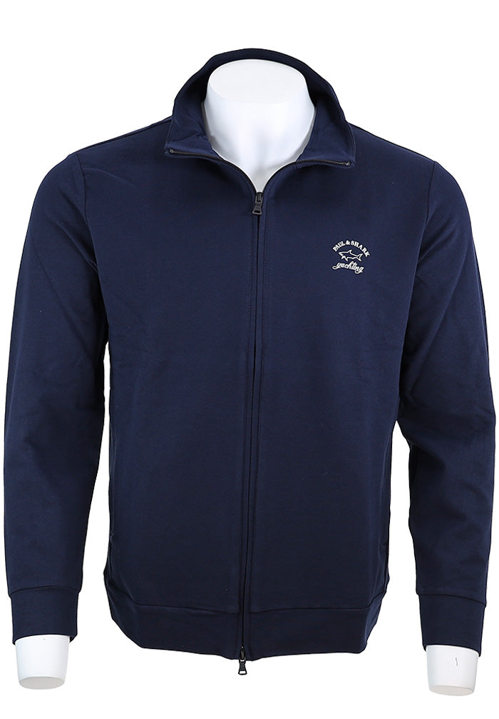 PAUL & SHARK Men’s Light Stretch Cotton Full Zip Sweater in Navy Blue – Mondo Uomo
