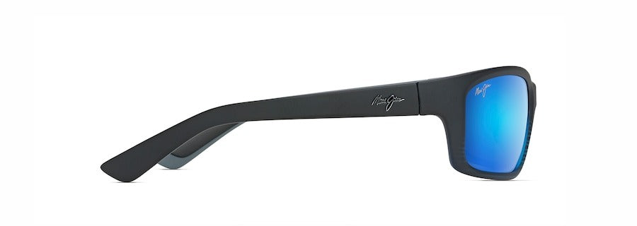 Maui Jim Kanaio Coast Polarized Sunglasses in Black Nylon Frame with Spring Hinges Side View