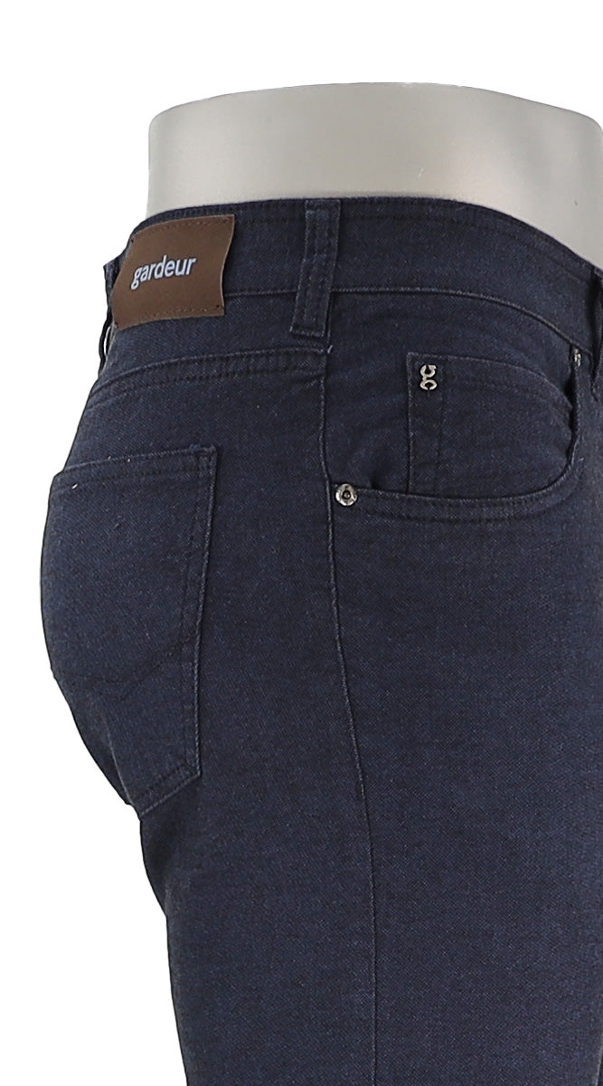 Gardeur Bill Business Hero Pants For Men In Deep Blue Close Up View