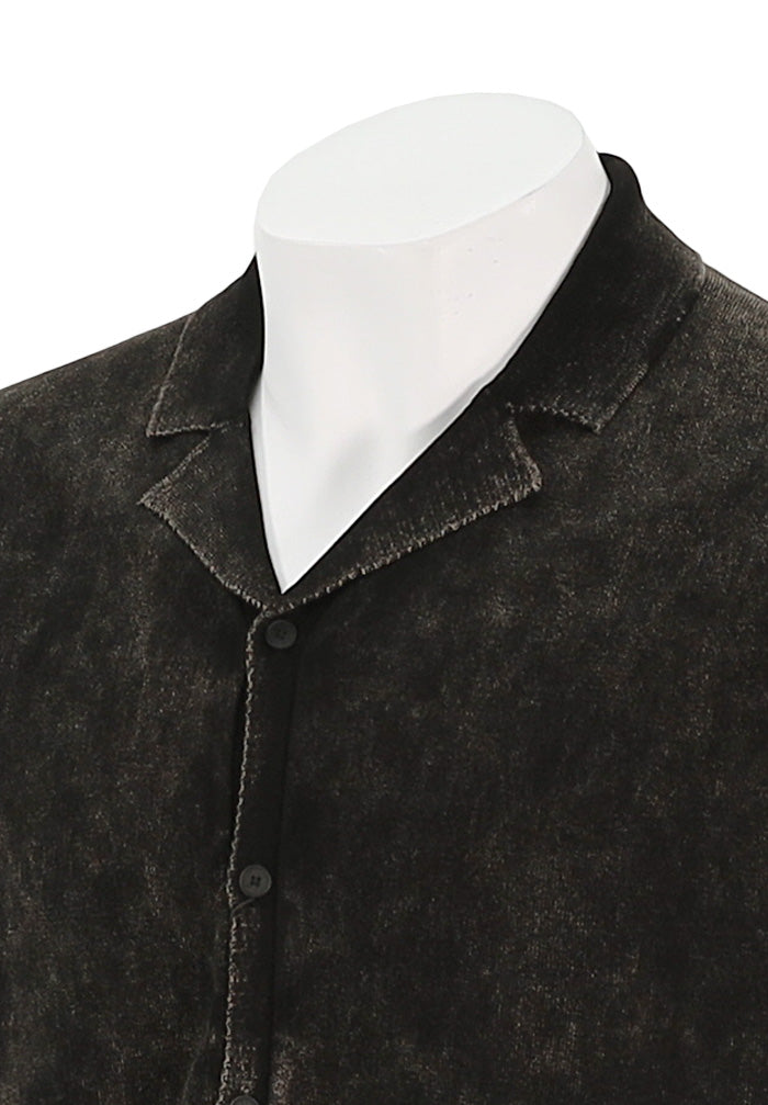 John Varvatos Men's Carter Cotton S/S Shirt In Old Bark Close Up