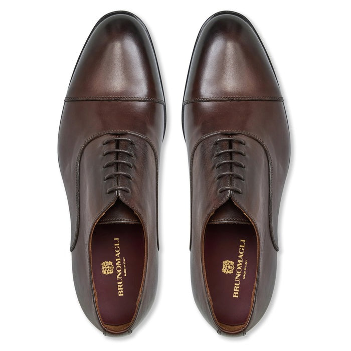 Bruno Magli Adriano Men’s Brown Leather Oxford Dress Shoes Pair - Mondo Uomo