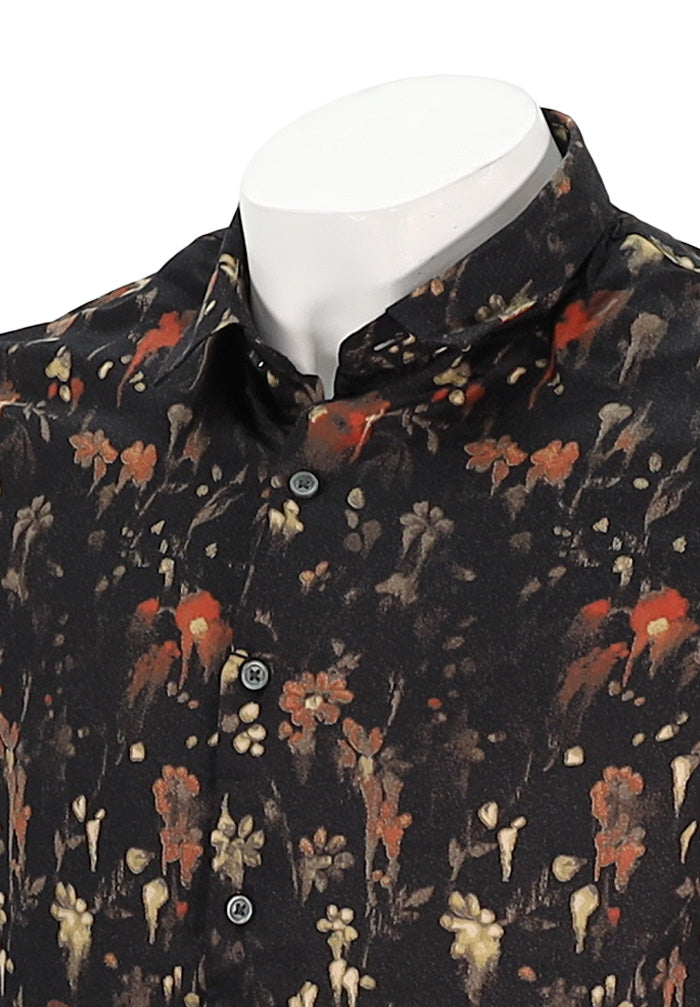 John Varvatos Ross Long Sleeve Shirt For Men In Dark Brown Close Up