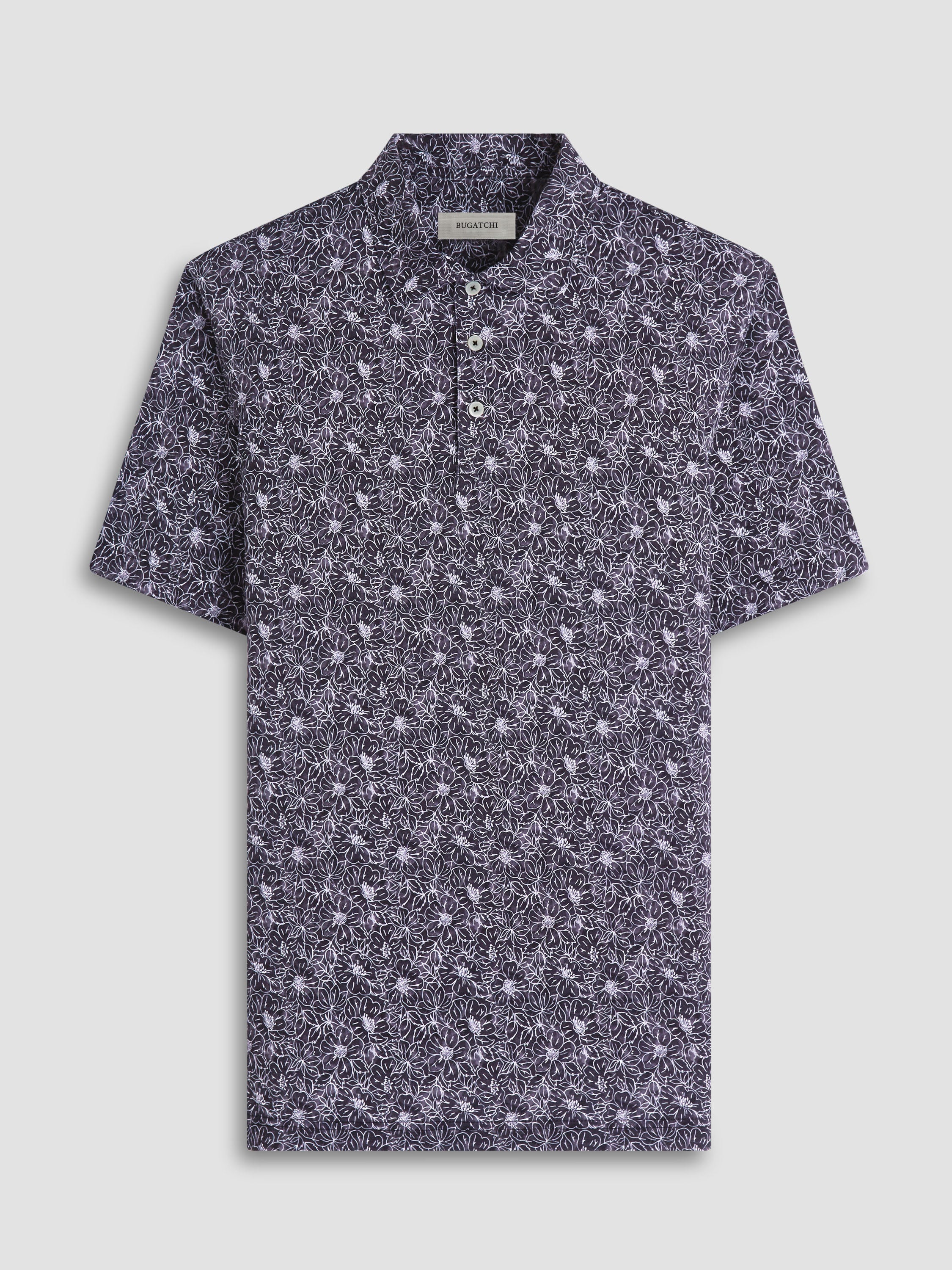 S/S Bugatchi Ooohcotton Victor Polo For Men In Black- Mondo Uomo