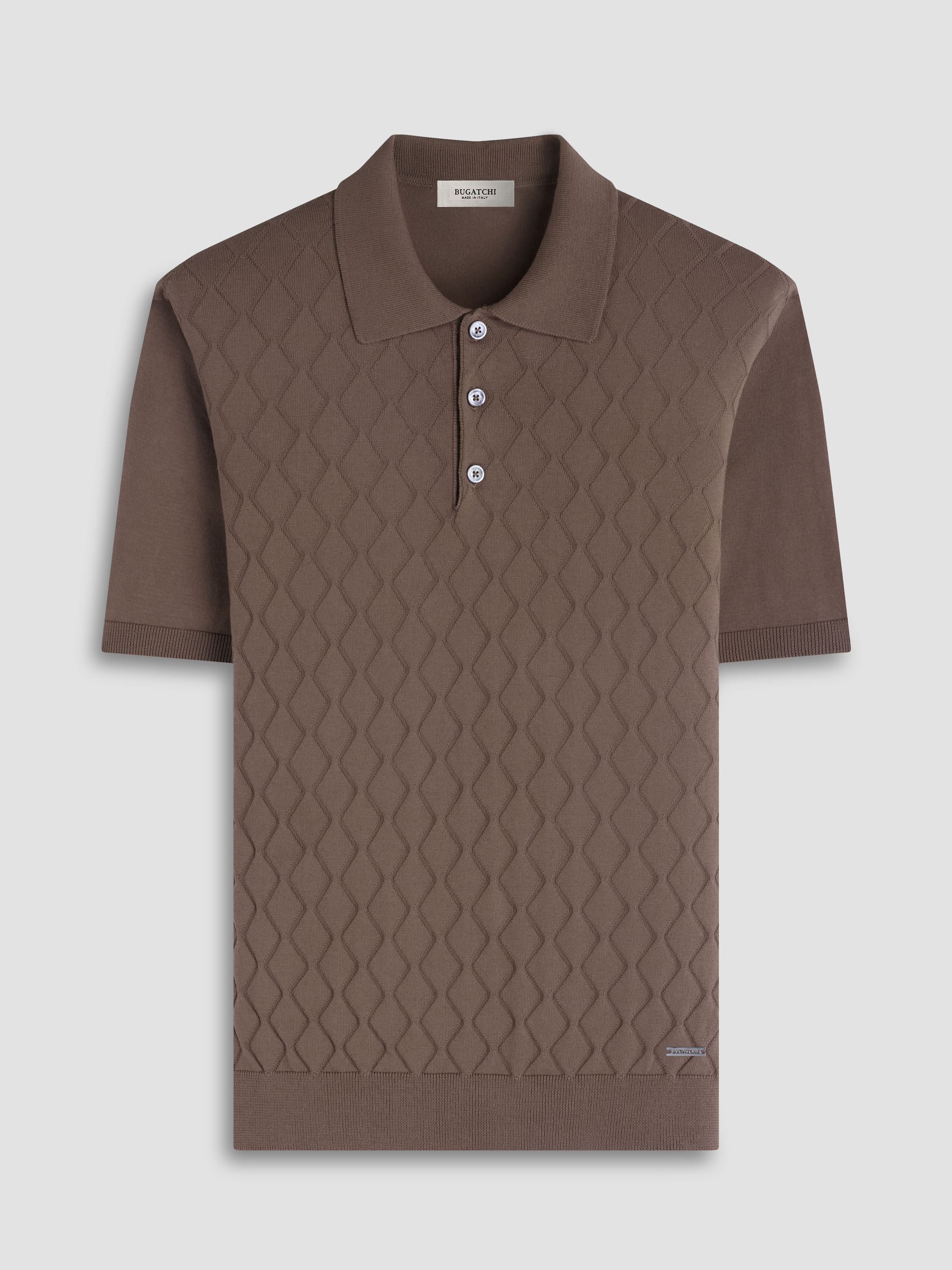 Bugatchi S/S 3 Button Polo Sweater, Taupe