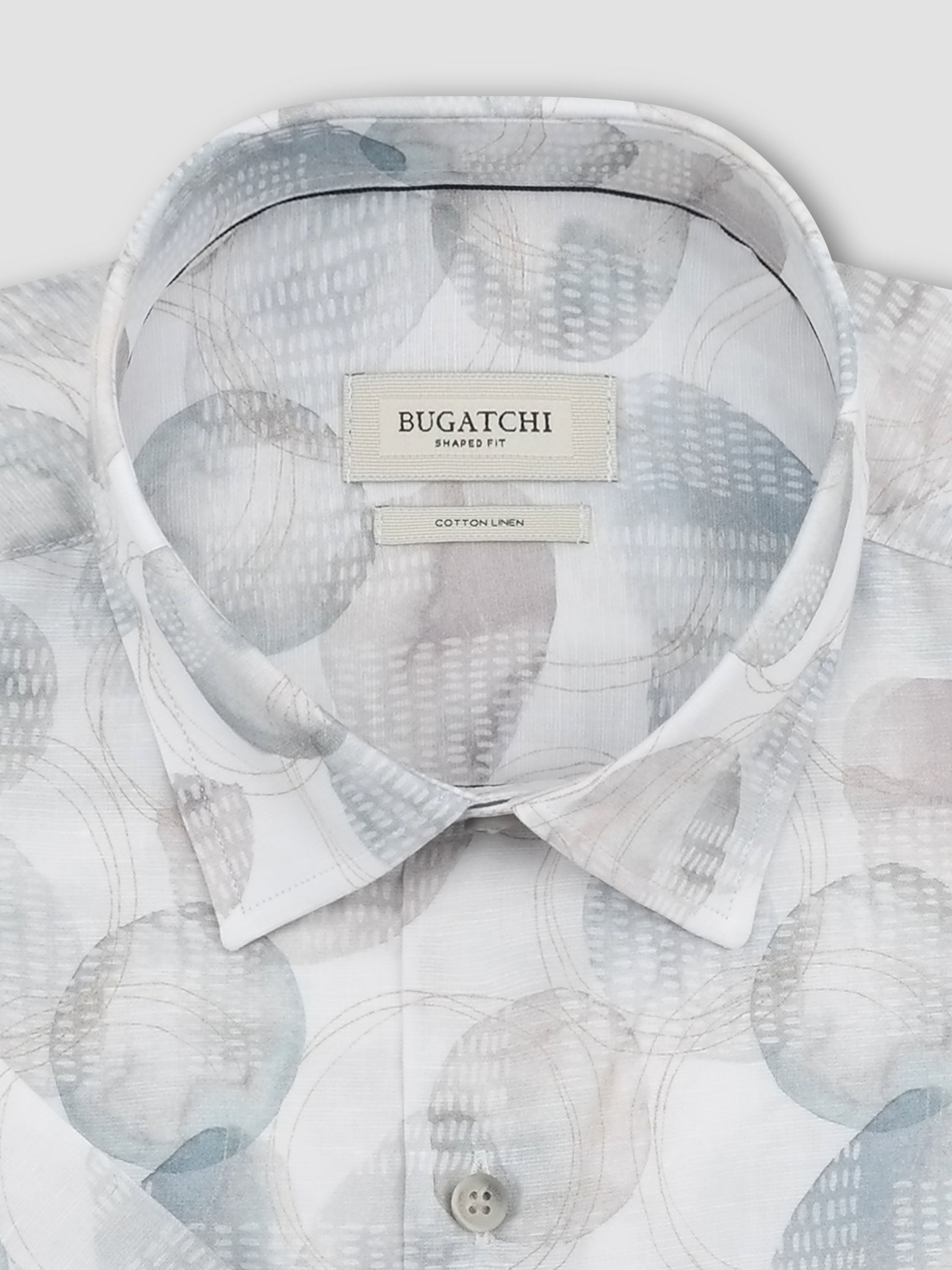 Bugatchi S/S Vero Shirt, Platinum