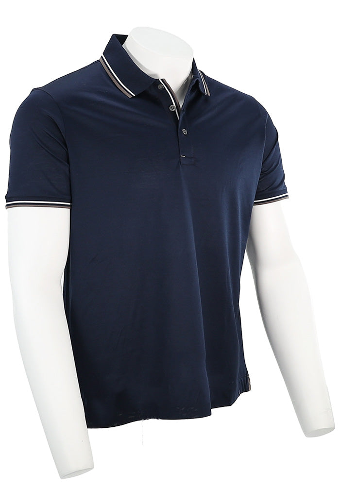 Paul & Shark Men's Jersey Cotton Polo Shirt In Navy Angled View
