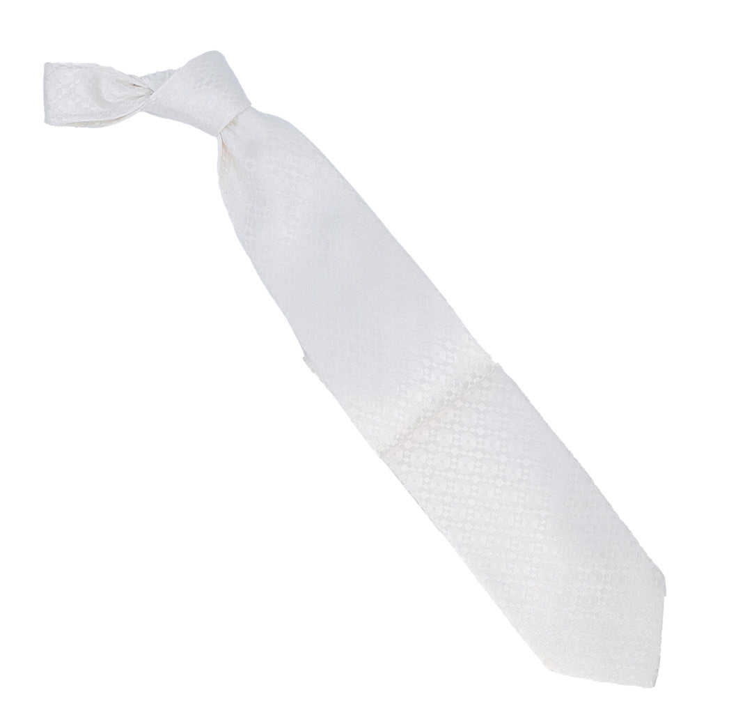 Italo Ferretti Men's Tie In Classic Ivory Diamond Pattern - Mondo Uomo