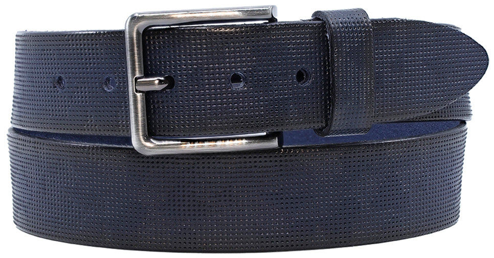 blue dress belt mens C1450 Calzoleria Toscana Leather Dress Belt, Ocean Blue / 34 / C1450