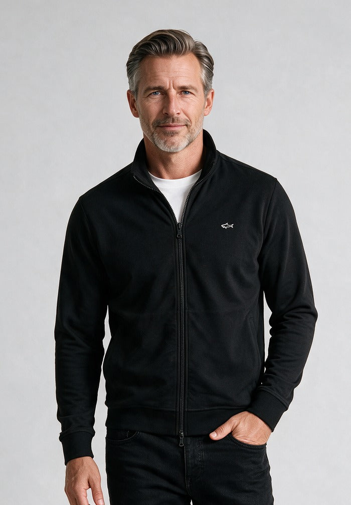 Paul & Shark Stretch Fleece Cotton Full Zip — model detail