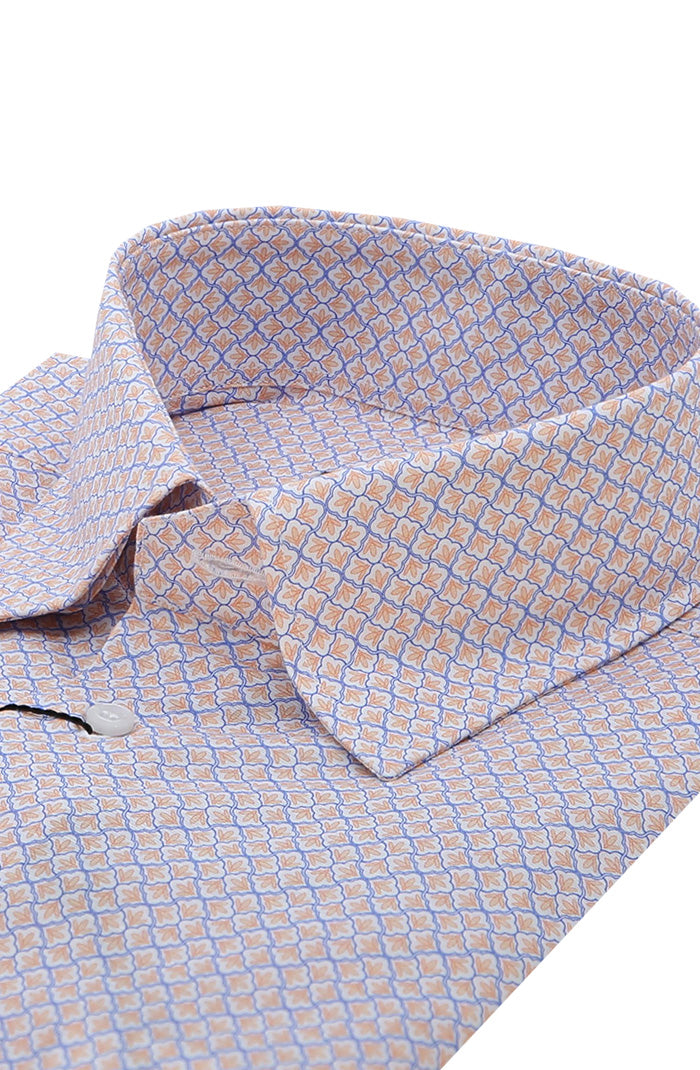 St. Croix Men's Long Sleeve Motif Print Shirt In Nectar Close Up 8524