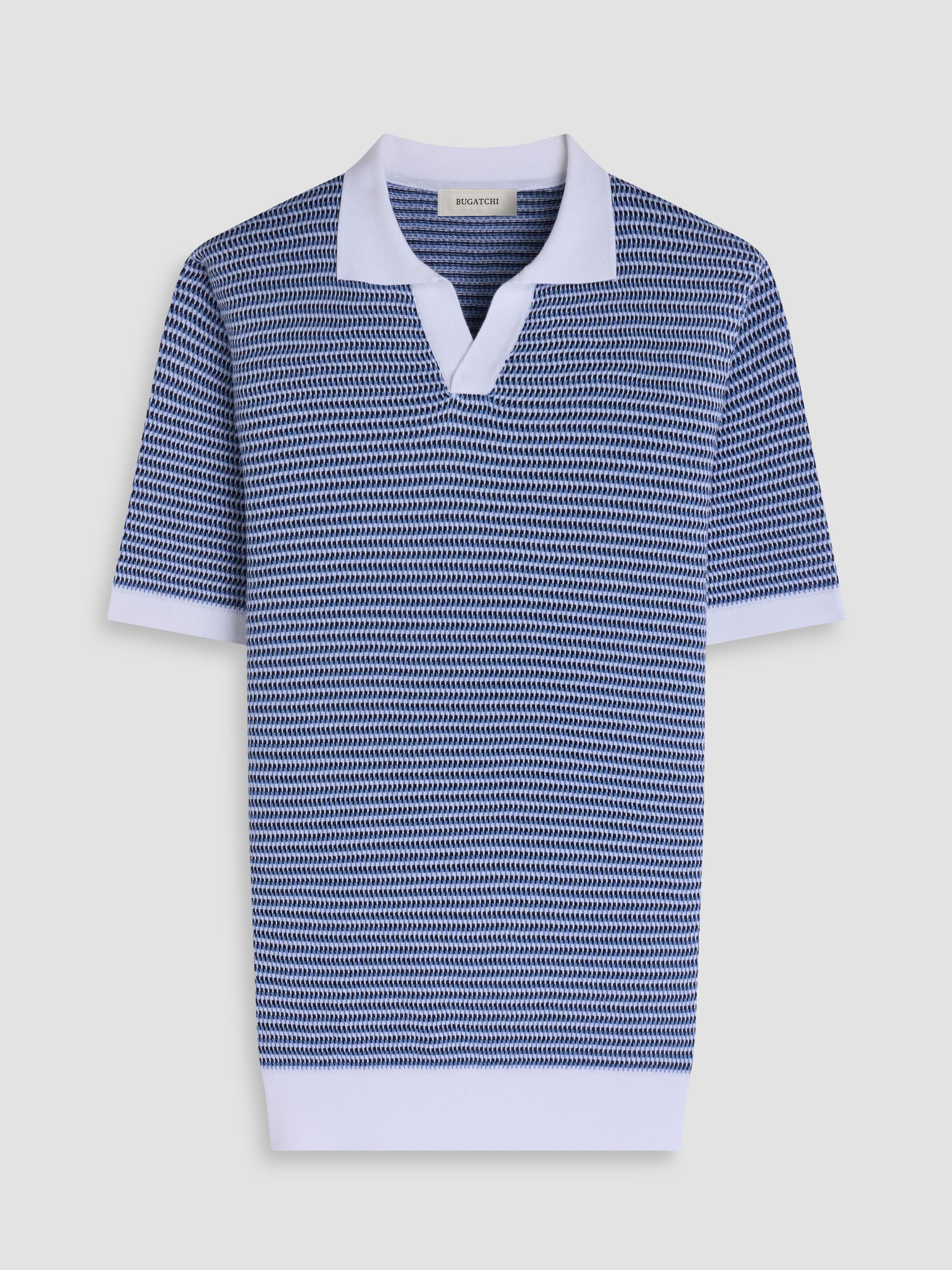 Bugatchi S/S Johnny Collar Sweater, Navy