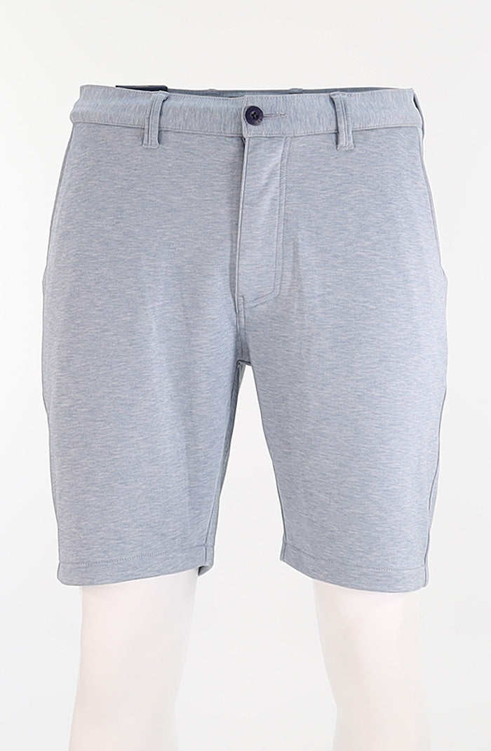 Halsey Men’s Hatchway Performance Shorts in Light Blue Mélange (Blue Jasper) with Zipper Fly – Mondo Uomo