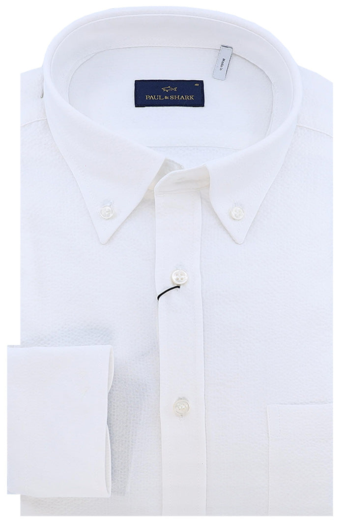 Paul and Shark Men's Cotton White Button Down Shirt - Mondo Uomo