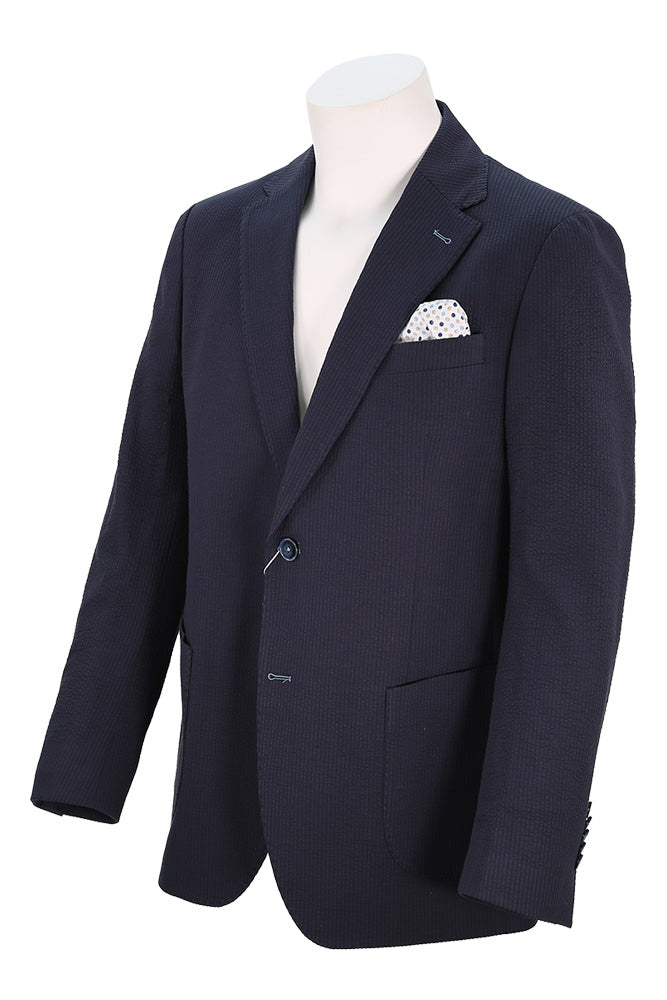 7 Down Street (EROS CLOTHING) Men's Meridian Sport Coat In Navy Angled View - Mondo Uomo