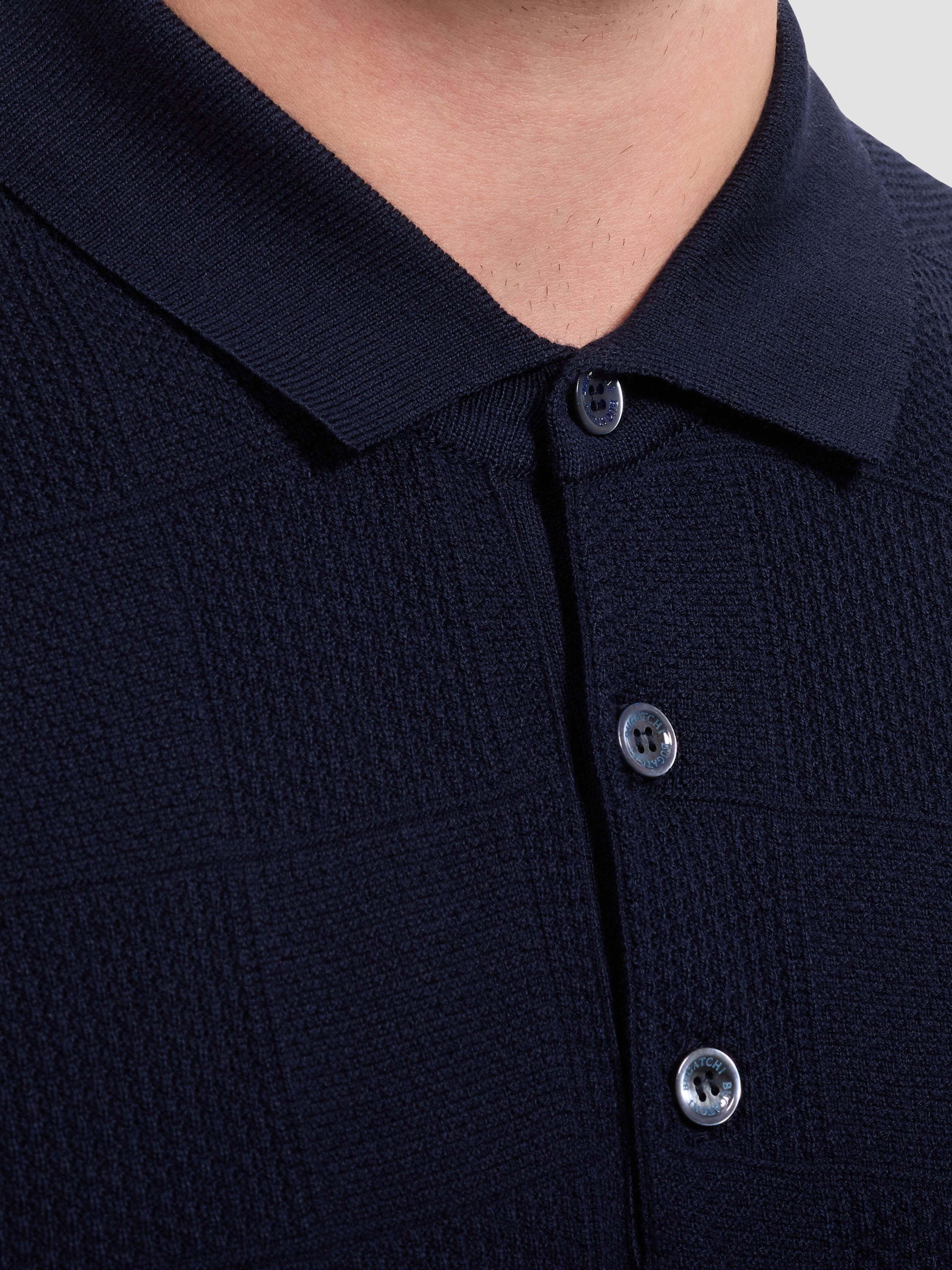 Bugatchi S/S Polo Sweater, Navy