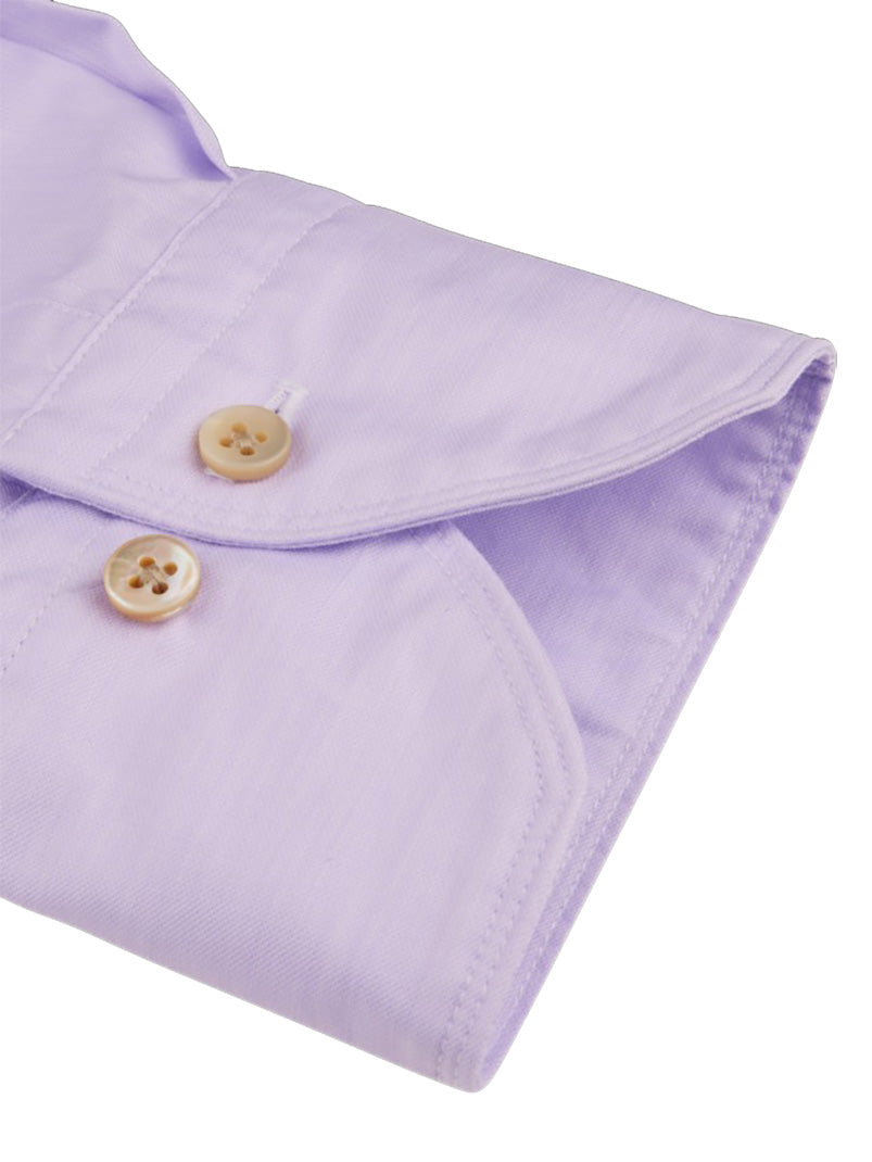 Stenstroms Men's Lavender Poplin Fitted Shirt with Single Cuff and Twill Weave 675721 8765