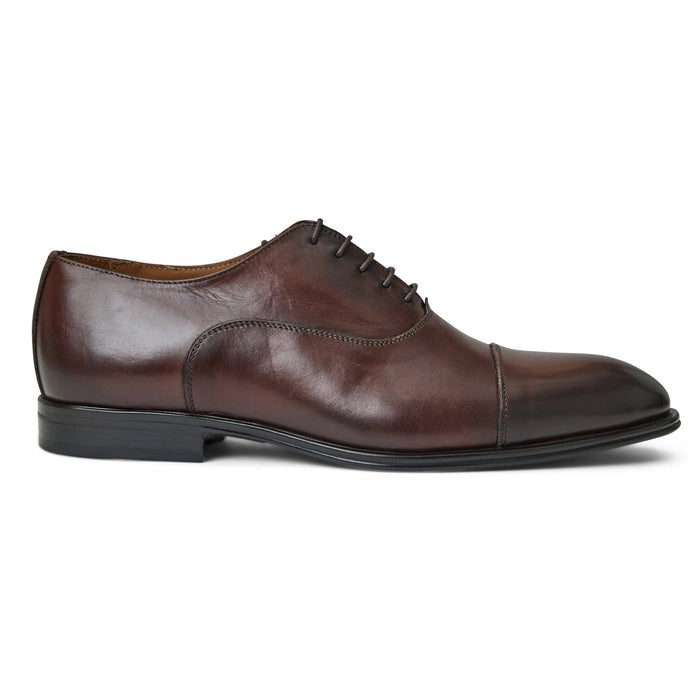 Bruno Magli Adriano Men’s Brown  Leather Oxford Shoe Side View