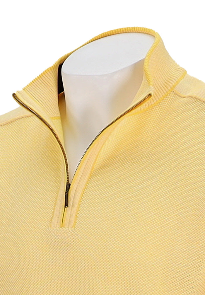 St. Croix Zip Mock Crystal Stitch, Banana