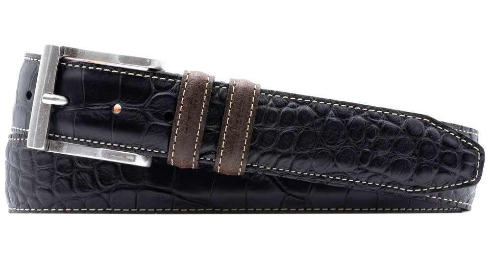 Martin Dingman Bill Alligator Grain Belt, Black | Mondo Uomo Naples FL