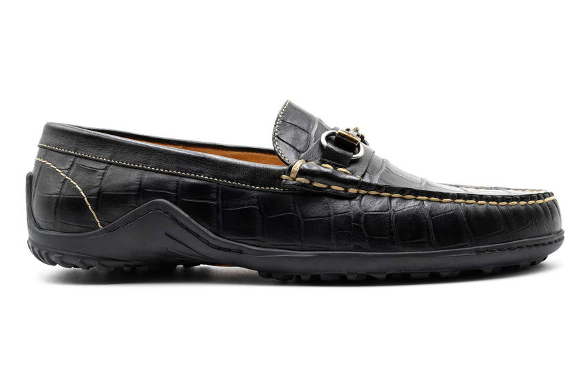 Martin Dingman Bill Horse Bit Loafer, BLACK – view 7