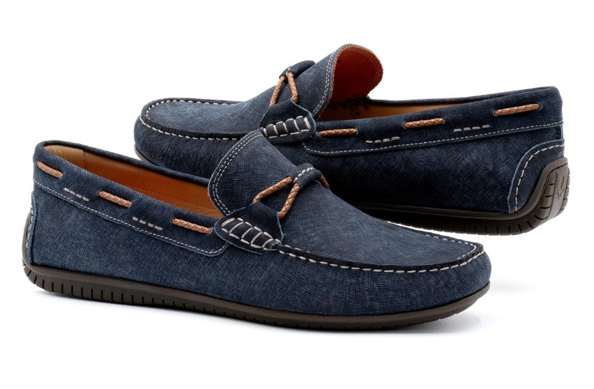 Martin Dingman Bermuda Braided Bit Loafers, NAVY
