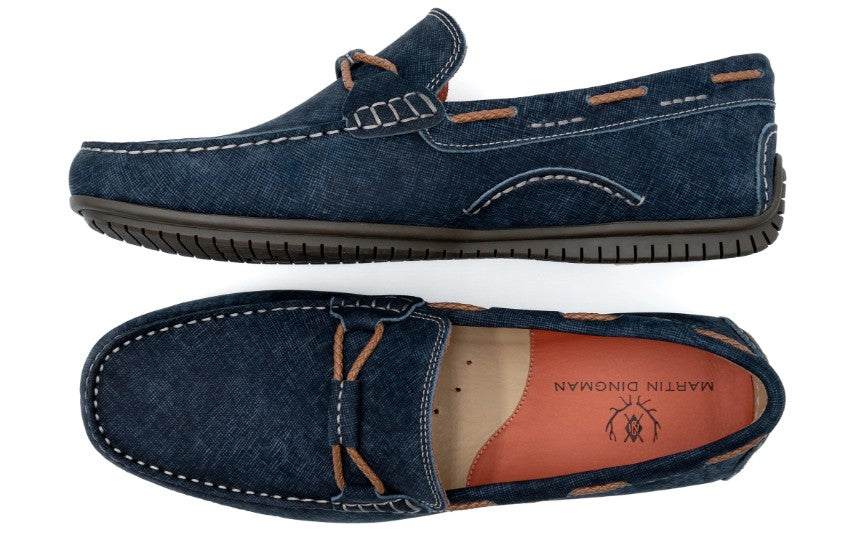 Martin Dingman Bermuda Braided Bit Loafers, NAVY