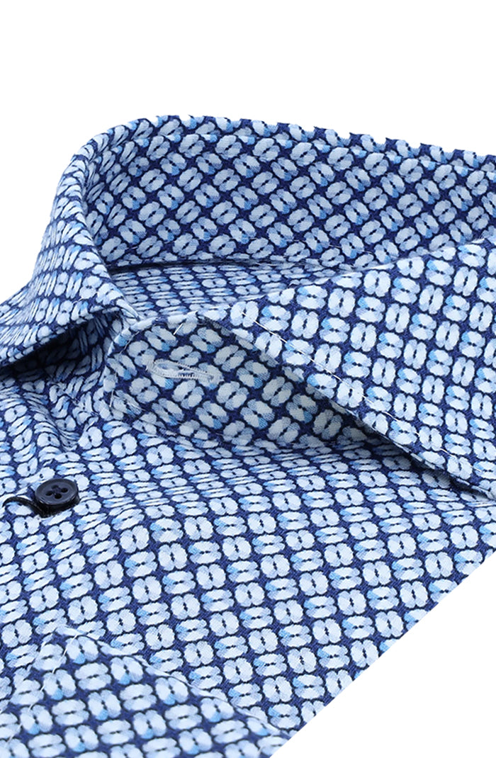Desoto Jersey Concept Men’s Blue Long Sleeve Shirt with Kent Collar 786-07-3