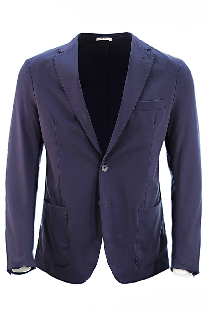 Fradi St. Men’s Blue Techno Stretch Two-Button Sport Jacket – Mondo Uomo