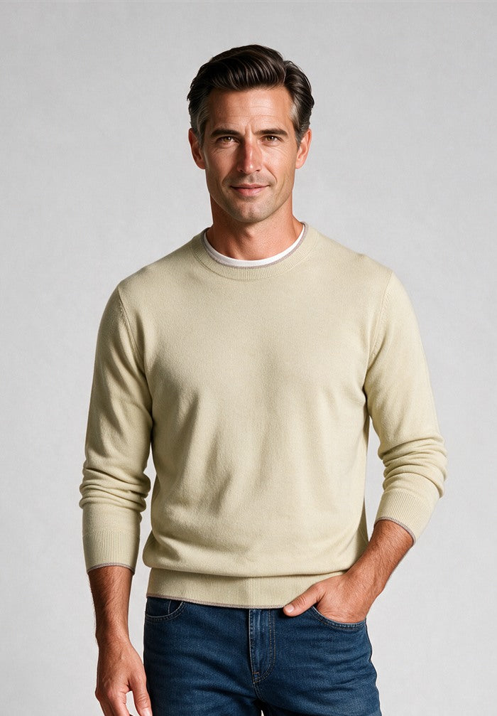 Paul & Shark Soft Piuma Crewneck, Light Green — model detail