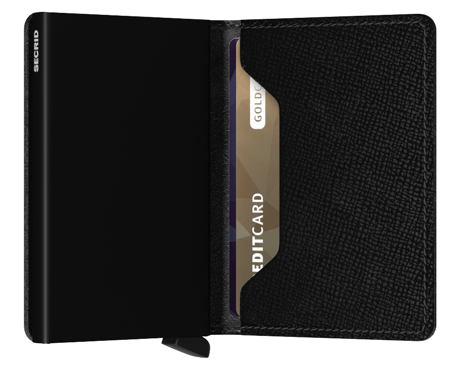 SECRID Men's Slimwallet Crisple In Black Close Up SC