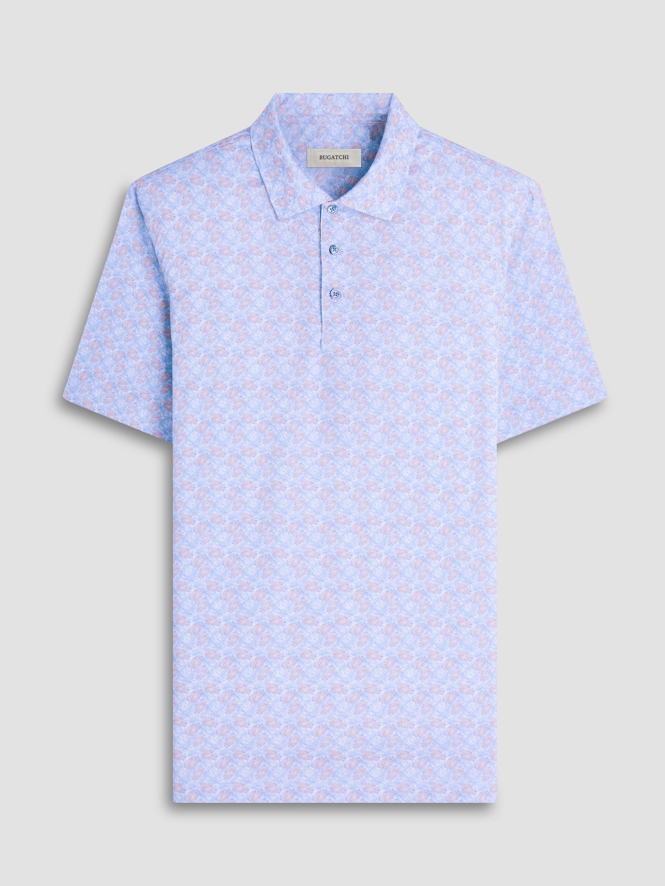 S/S Bugatchi Ooohcotton Victor Polo For Men In Air Blue - Mondo Uomo