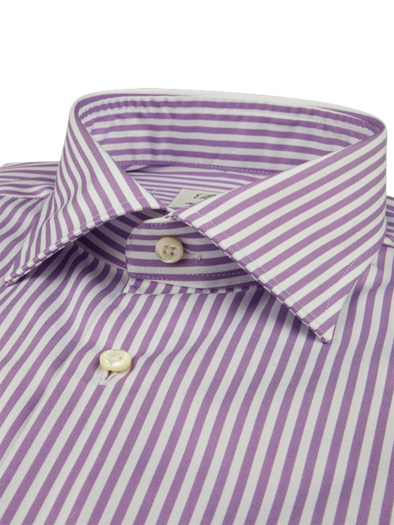 Stenstroms Purple Stripe Twill Shirt Fitted