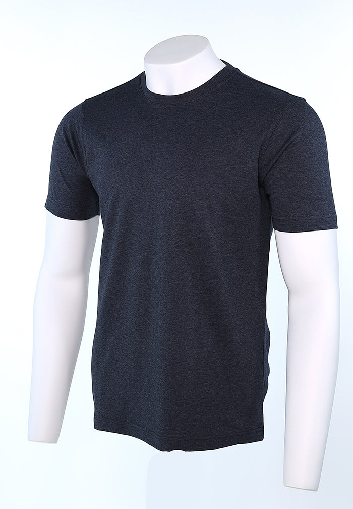 Raffi Aqua Cotton Lafayette Crew Neck Tee in Carbon – view 2 #Color_Carbon