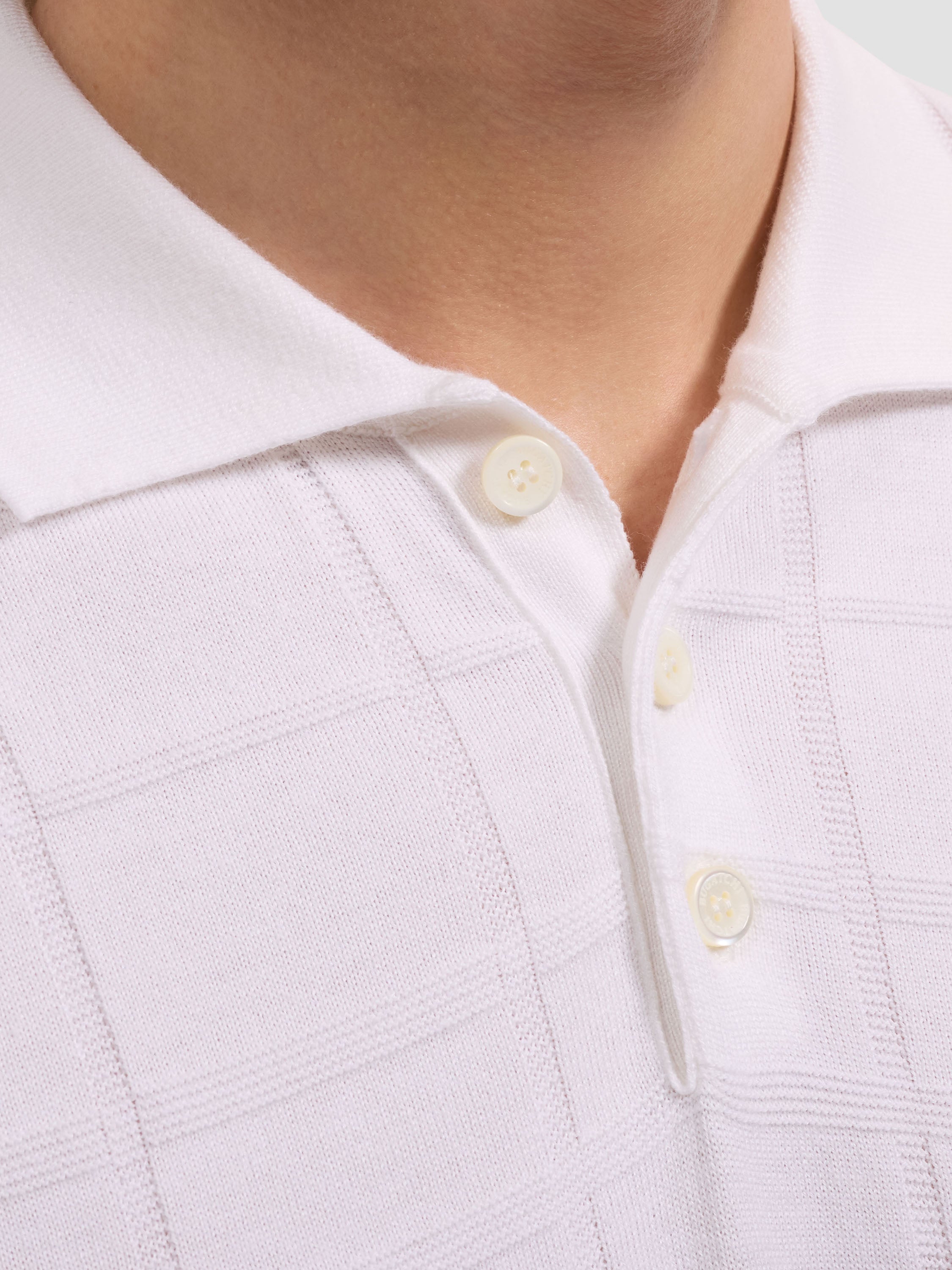 Bugatchi S/S Polo Sweater, White