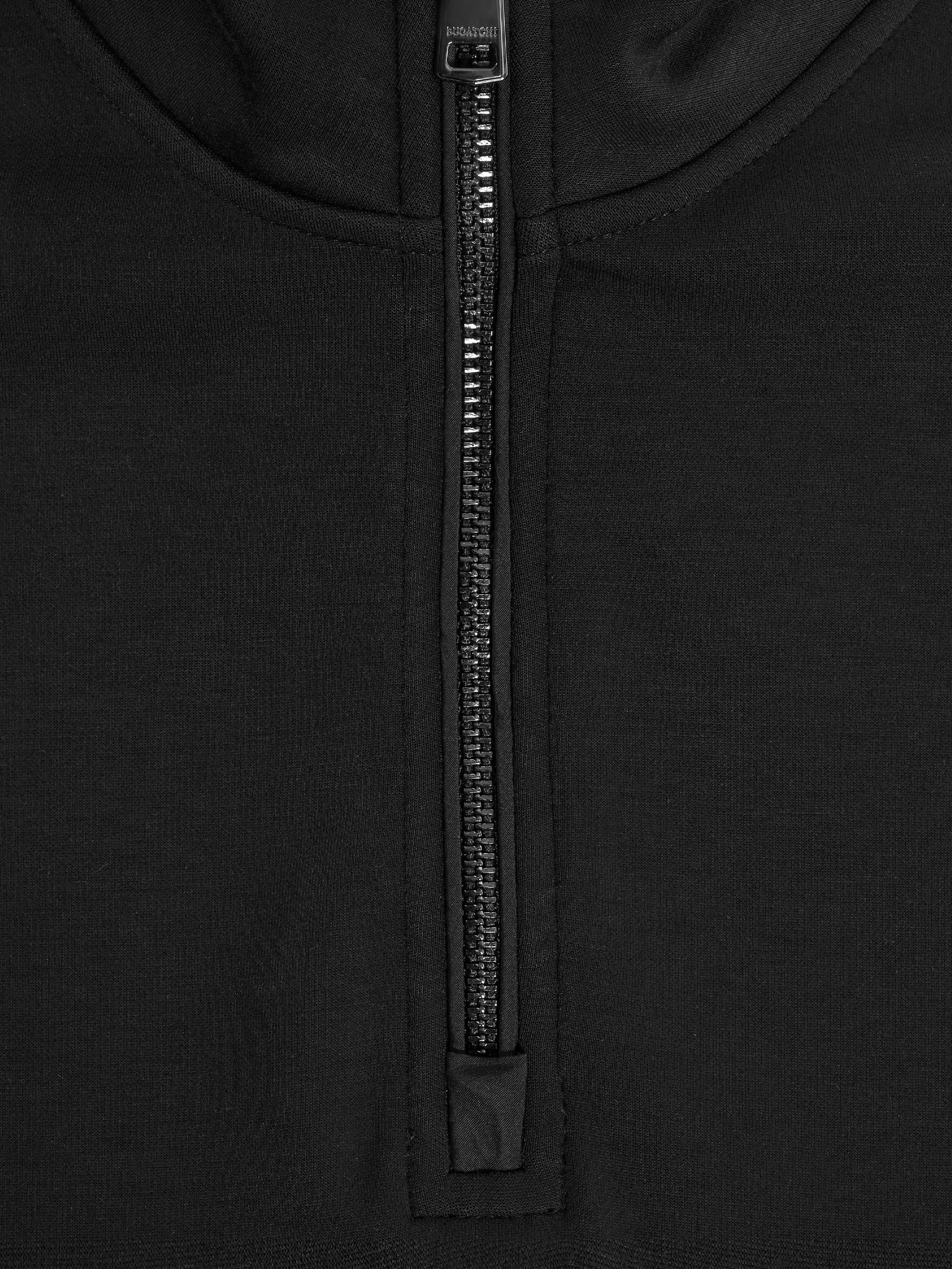 Bugatchi L/S Quarter Zip Knit, Black