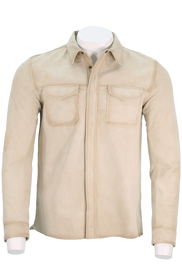 John Varvatos Men's Izzy Leather Jacket In Twine - Mondo Uomo