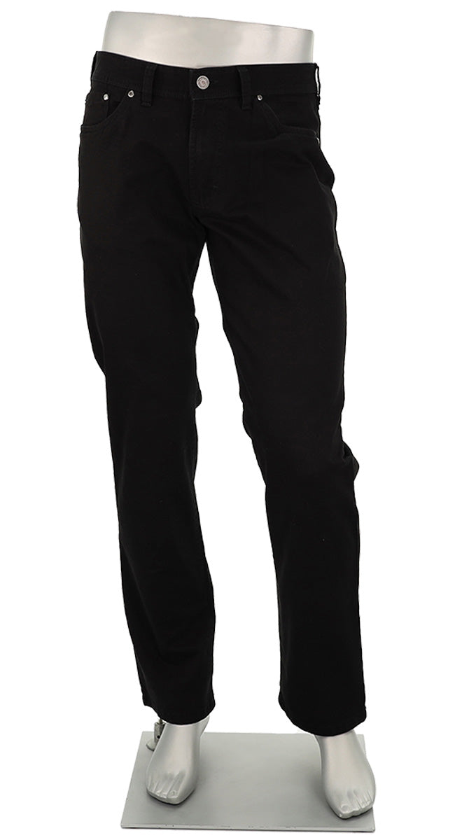 Gardeur Men’s Nevio Regular Fit Solid Black Cotton Pants with Straight Leg – Mondo Uomo