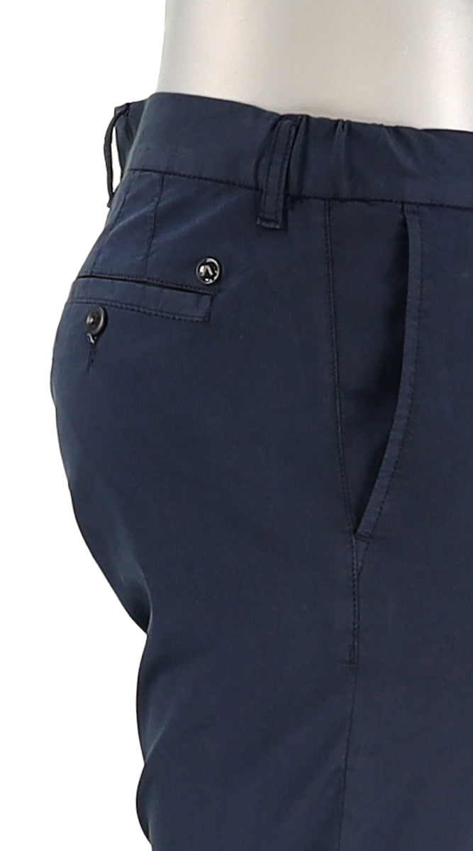 Alberto Super Light Cotton Pants For Men In Navy Close Up