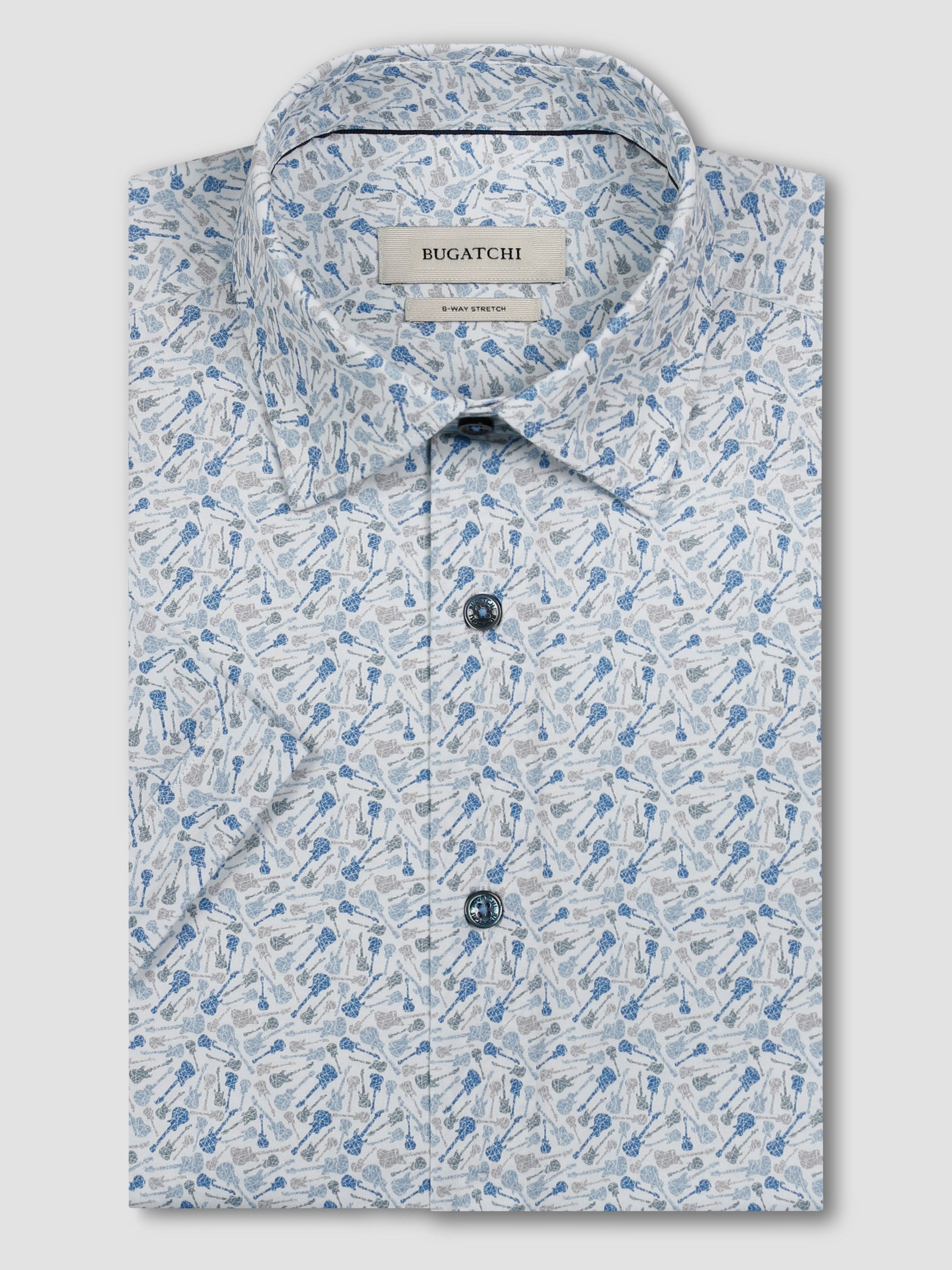 Bugatchi Ooohcotton S/S Shirt, Peacock