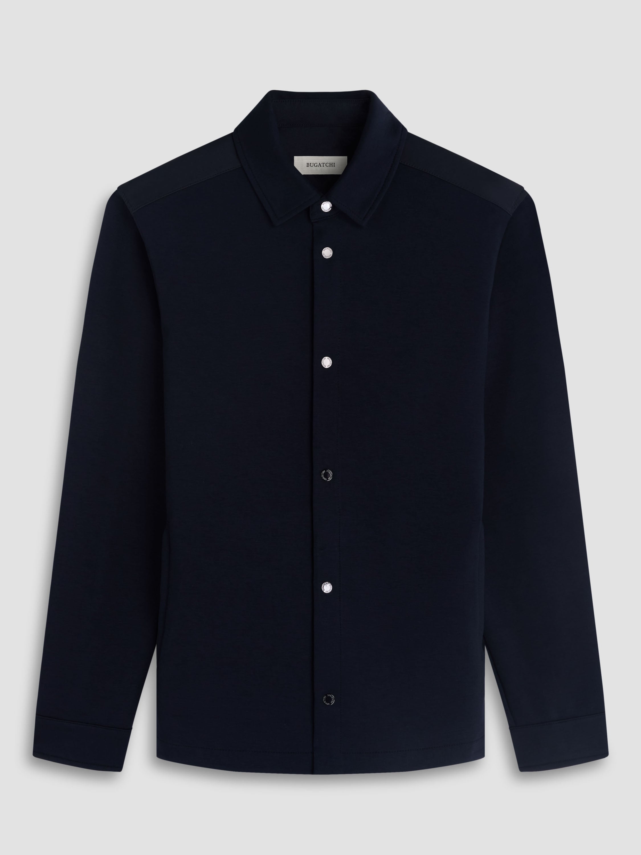Bugatchi L/S Knit Shirt, Navy