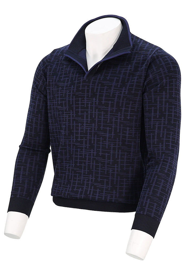 St. Croix Cross Hatch Open Mock | Deep Navy