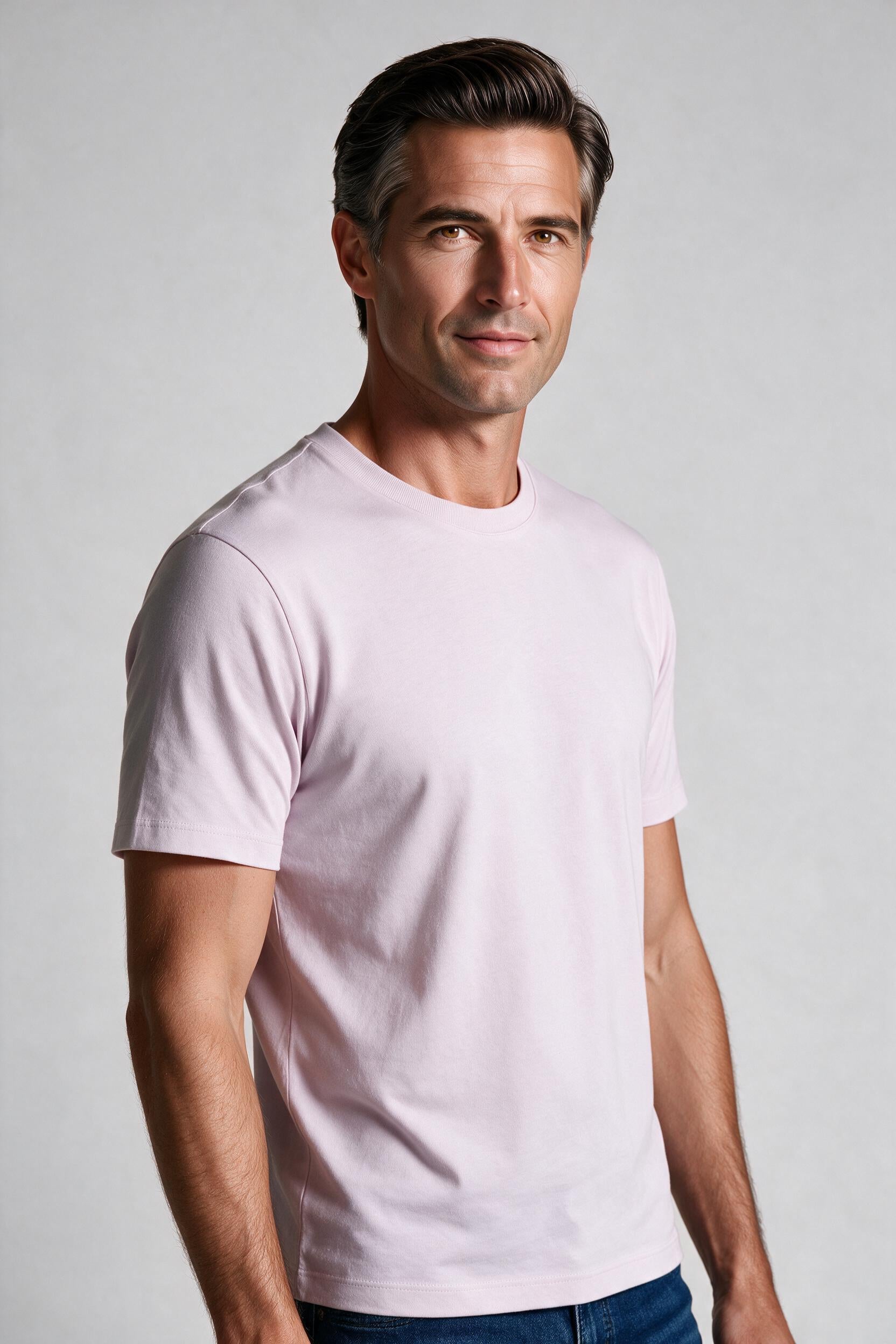 Raffi Aqua Cotton Lafayette Crew Neck Tee in Violet – close-up #Color_Violet