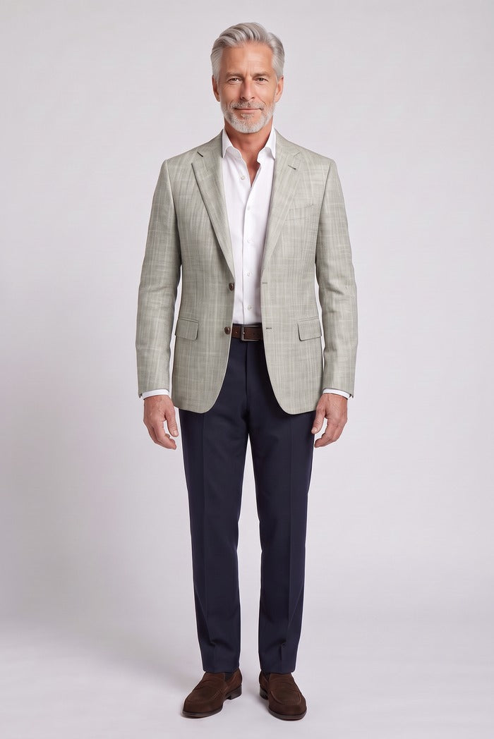 Corneliani Academy Wool & Silk Herringbone Sport Coat, Taupe – view 5