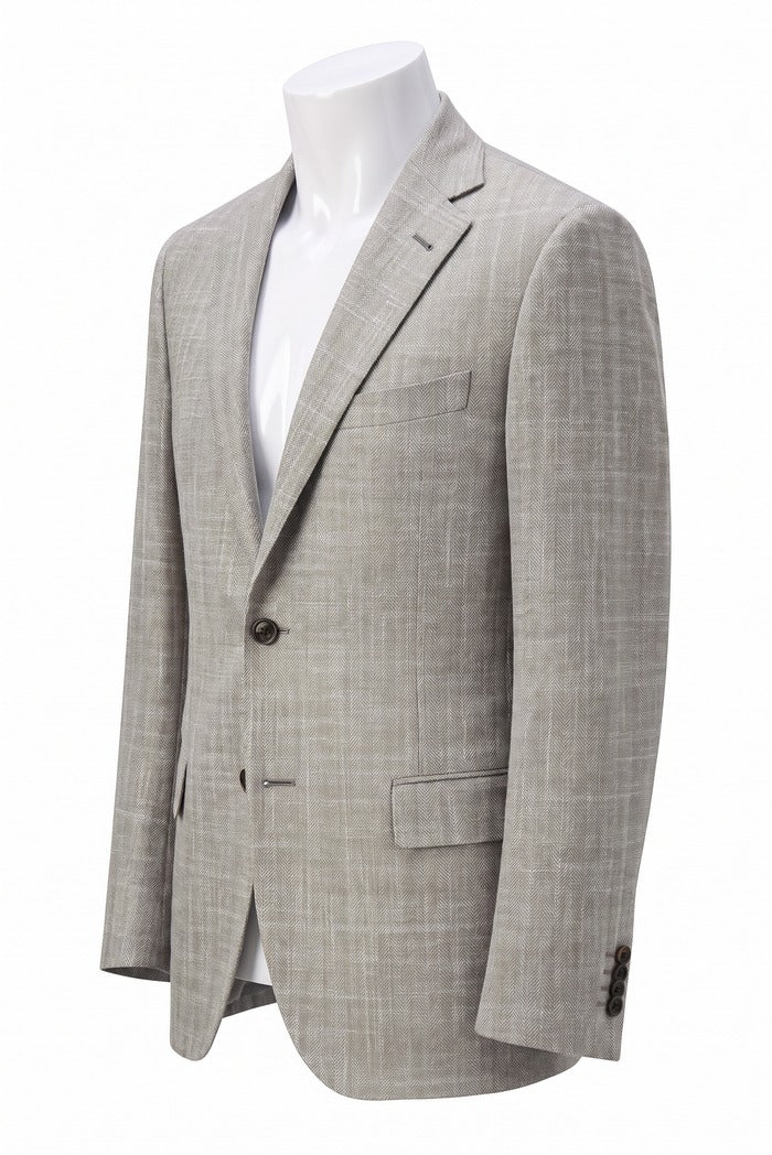 Corneliani Academy Wool & Silk Herringbone Sport Coat, Taupe – view 4